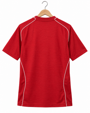 Liverpool 2004/05 home retro football shirt plain back view on wooden hanger