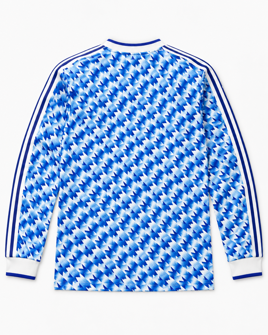 Manchester United 1990-92 blue snowflake away long sleeve shirt back view
