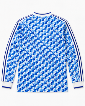 Manchester United 1990-92 blue snowflake away long sleeve shirt back view