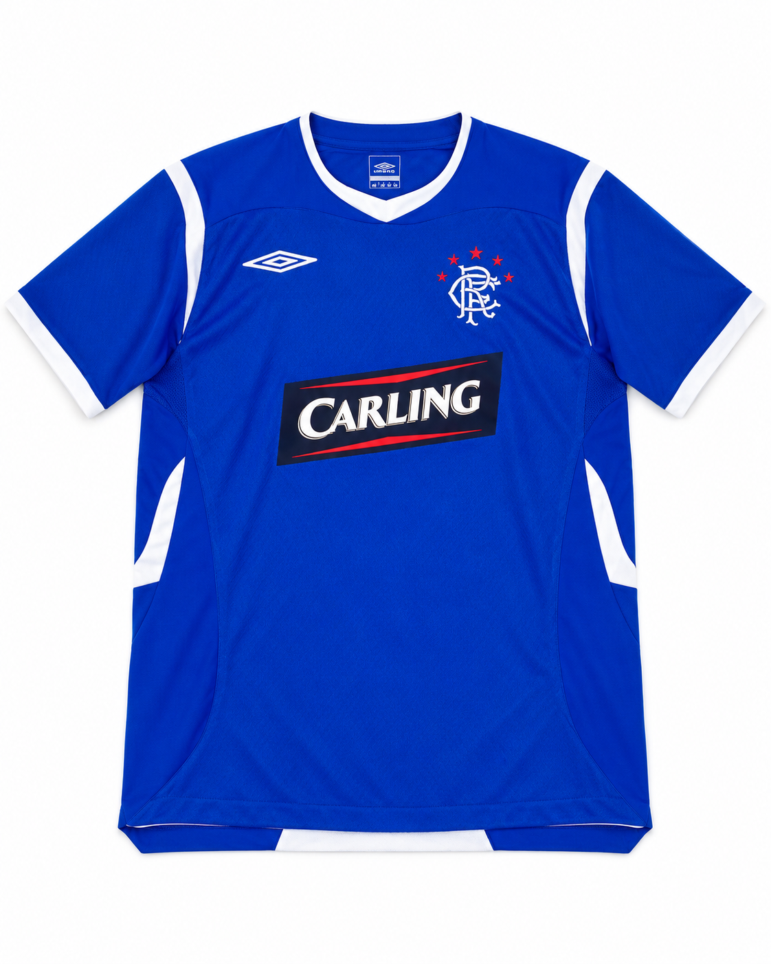 Rangers 2005-06 home shirt front view blue Carling retro football jersey
